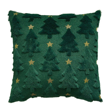 Christmas Tree Cushion Cover Embroidered Pentagram Sofa Cushion Home Car Office Nap Pillowcase Christmas Decoration Cushions
